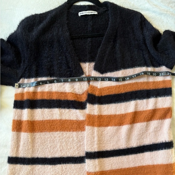 Girl With Curves Striped Duster Cardigan (M) - Picture 5 of 8